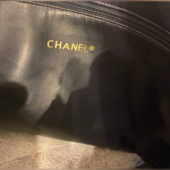 Rare Chanel quilted shoulder bag | Navy blue leather | Gold hardware - Picture 7 of 9